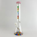 Wellcann | 17" Thickened Base Psychedelic Beaker Glass Bong Glass Bong Super Supplys Inc Milky Pink