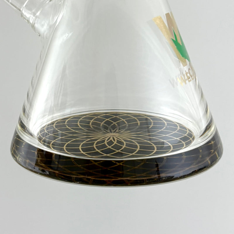 Wellcann | 14" Thickened Base Geometric Gold Beaker Glass Bong Glass Bong Super Supplys Inc