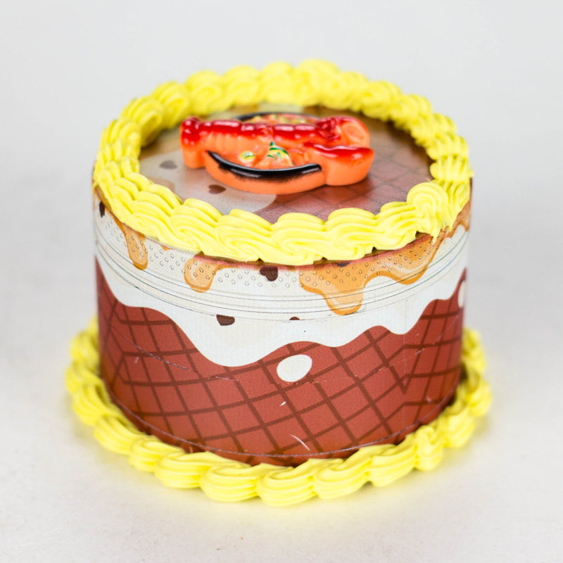 O 2.5" Cake-Shaped Metal Grinder 4-Layer (Box of 6)