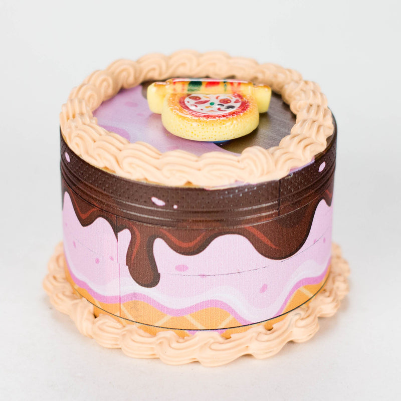 O 2.5" Cake-Shaped Metal Grinder 4-Layer (Box of 6)