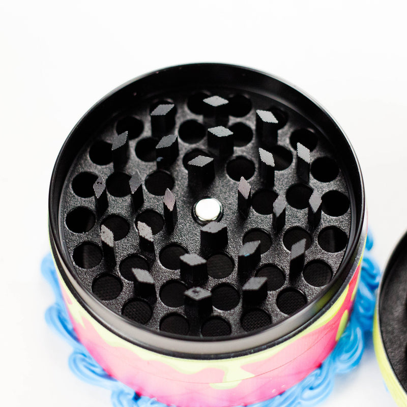 O 2.5" Cake-Shaped Metal Grinder 4-Layer (Box of 6)