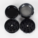 1.5" Acrylic Herb Grinder – 4-Layer with Weed Leaf Design (Box of 12) Display Pack 777 Smoke