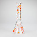 10" Cherry Blossom Glass Beaker Bong – 14mm Bowl Joint Glass Bong 777 Smoke