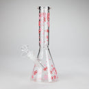 10" Cherry Blossom Glass Beaker Bong – 14mm Bowl Joint Glass Bong 777 Smoke Pink