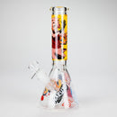 10" Comic Design Glass Beaker Bong – 14mm Bowl Joint Glass Bong 777 Smoke Design4