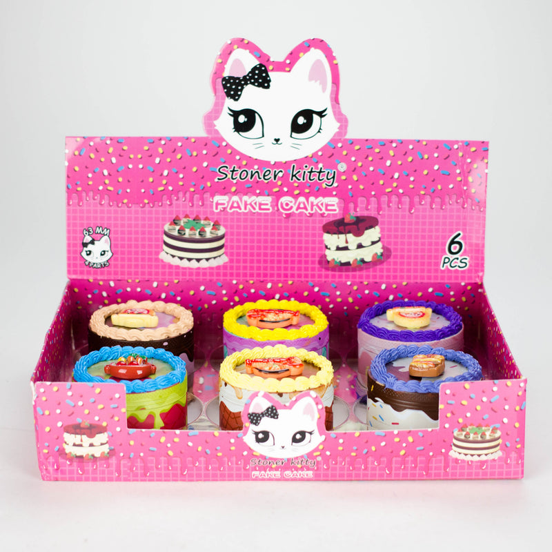 2.5" Cake-Shaped Metal Grinder – 4-Layer Herb Grinder (Box of 6) Display Pack 777 Smoke