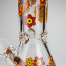 14" Flower Design Glass Bong – 7mm Thick with Ice Catcher Glass Bong 777 Smoke
