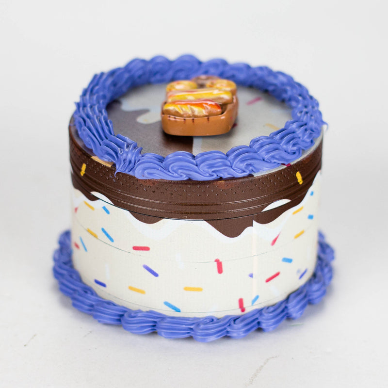 O 2.5" Cake-Shaped Metal Grinder 4-Layer (Box of 6)