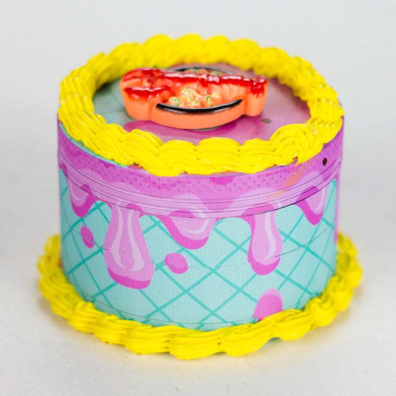 O 2.5" Cake-Shaped Metal Grinder 4-Layer (Box of 6)