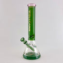 Wellcann | 14" Thickened Base Geometric Gold Beaker Glass Bong-Green Glass Bong Super Supplys Inc