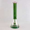 Wellcann | 14" Thickened Base Geometric Gold Beaker Glass Bong-Green Glass Bong Super Supplys Inc