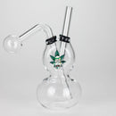 6" Flat Mush Mix Sticker Glass Oil Burner Pipe – Unique Double Bubble Design Glass Rig RMG WHOLESALE