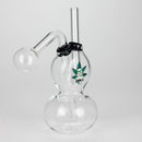 6" Flat Mush Mix Sticker Glass Oil Burner Pipe – Unique Double Bubble Design Glass Rig RMG WHOLESALE