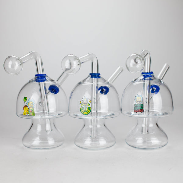 O 6" Mushroom Mix Sticker Glass Oil Burner Pipe – Unique Borosilicate Dome Design