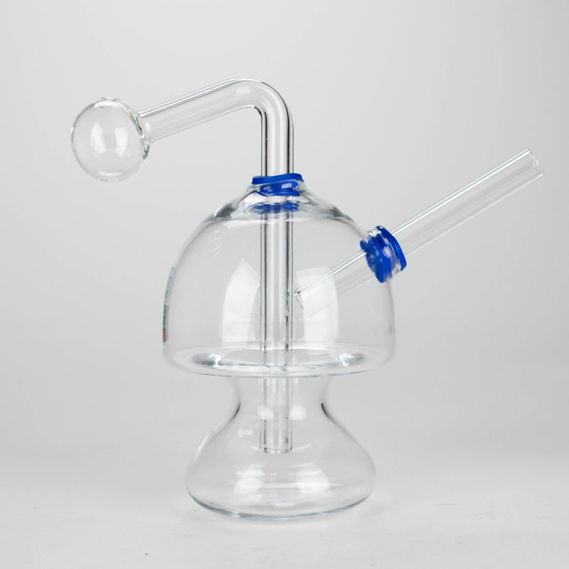 O 6" Mushroom Mix Sticker Glass Oil Burner Pipe – Unique Borosilicate Dome Design