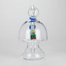 6" Mushroom Mix Sticker Glass Oil Burner Pipe – Unique Borosilicate Dome Design Glass Rig RMG WHOLESALE