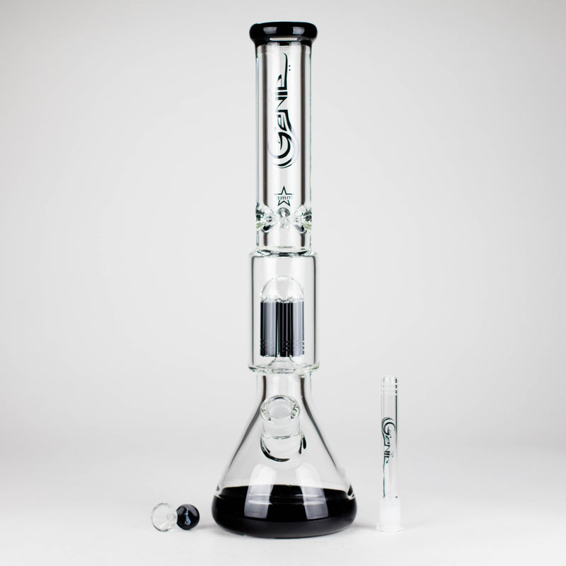 O Genie | 17.5" 10-Arm 9mm Colored Bottom Glass Bong [GE4180]