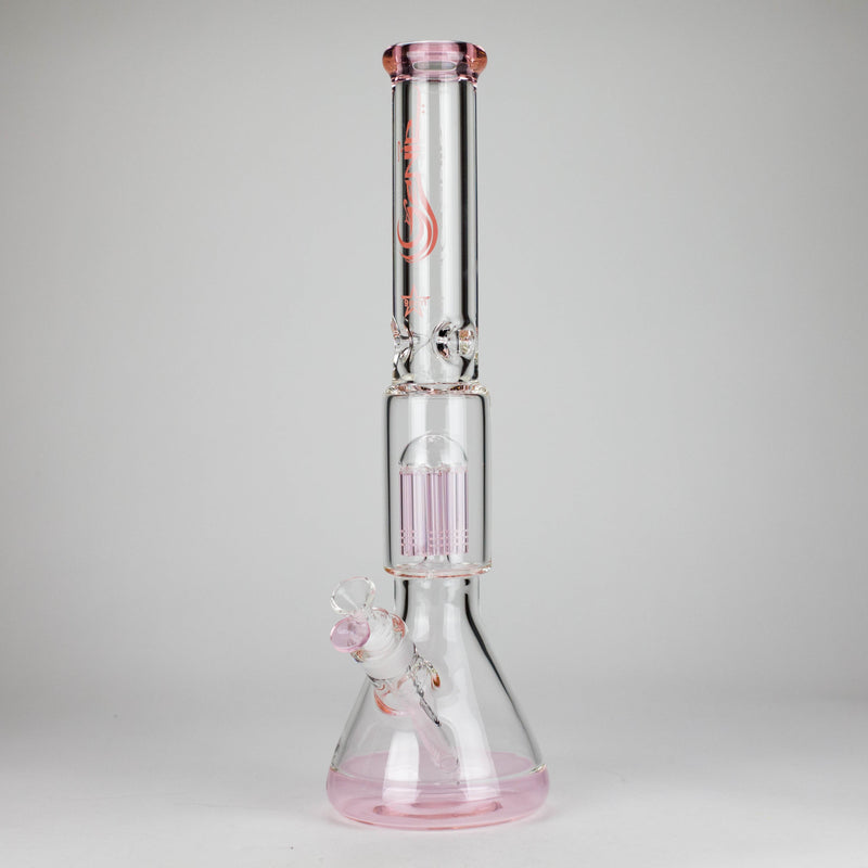 O Genie | 17.5" 10-Arm 9mm Colored Bottom Glass Bong [GE4180]