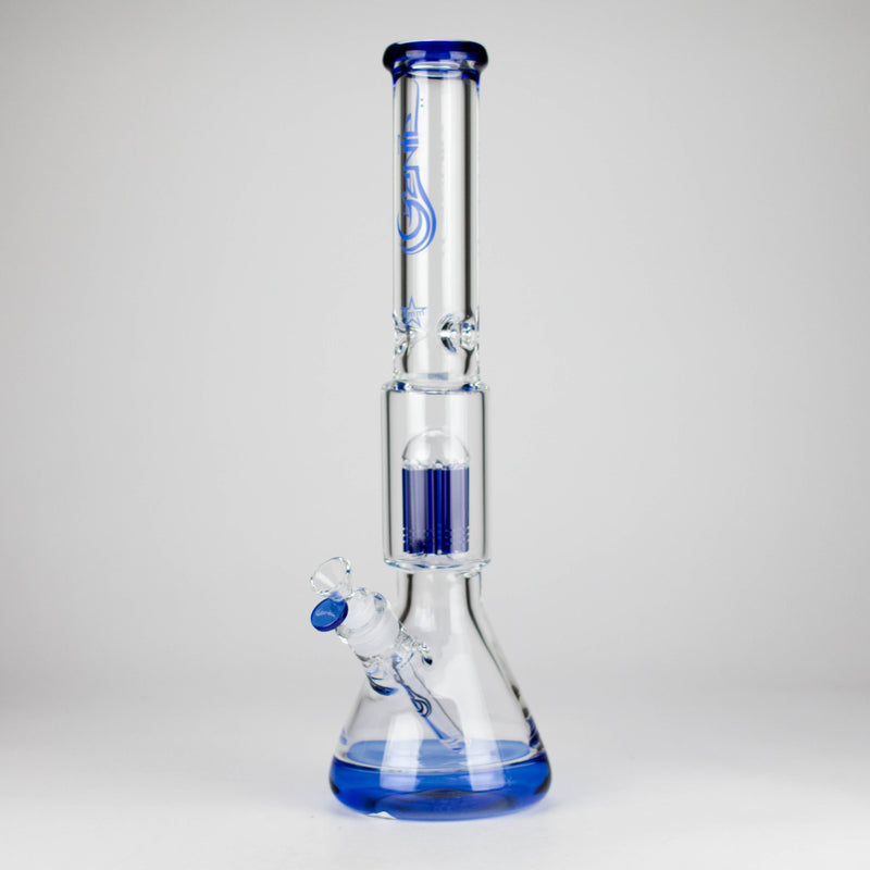 O Genie | 17.5" 10-Arm 9mm Colored Bottom Glass Bong [GE4180]