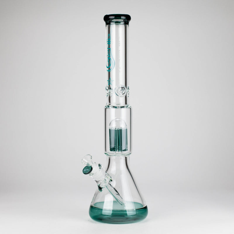 O Genie | 17.5" 10-Arm 9mm Colored Bottom Glass Bong [GE4180]
