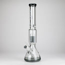 Genie | 17.5" 10-Arm 9mm Colored Bottom Glass Bong [GE4180] Glass Bong ONE Light Black (Gray)