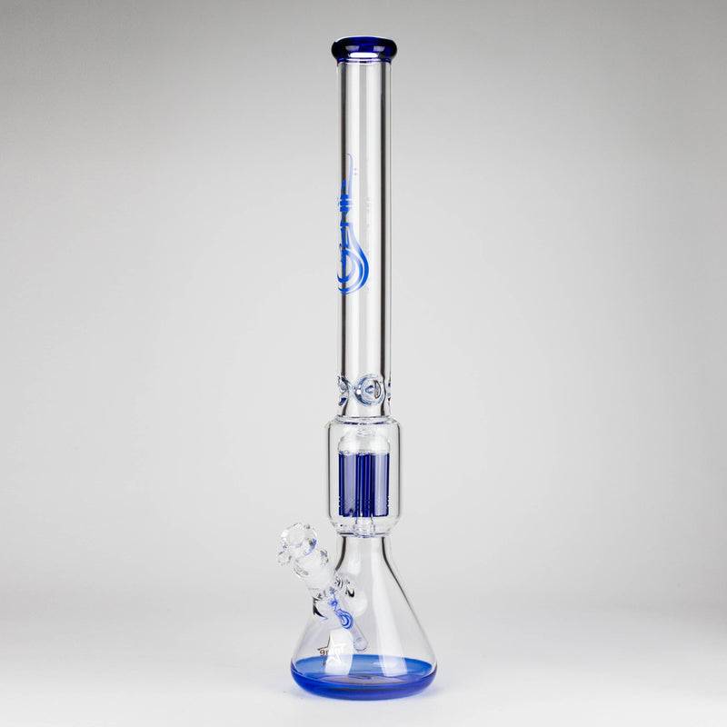 O Genie | 24" 12-Arm 9mm Colored Bottom Glass Water Bong [F7-004-1]