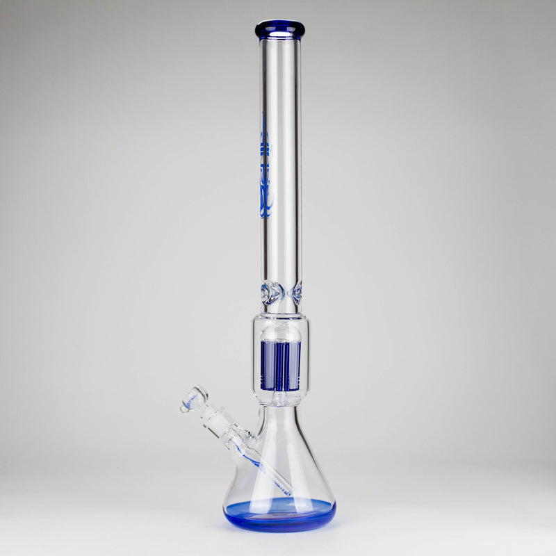O Genie | 24" 12-Arm 9mm Colored Bottom Glass Water Bong [F7-004-1]