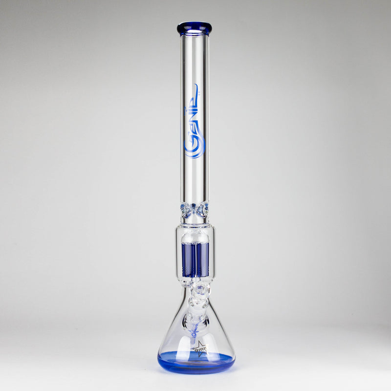 O Genie | 24" 12-Arm 9mm Colored Bottom Glass Water Bong [F7-004-1]