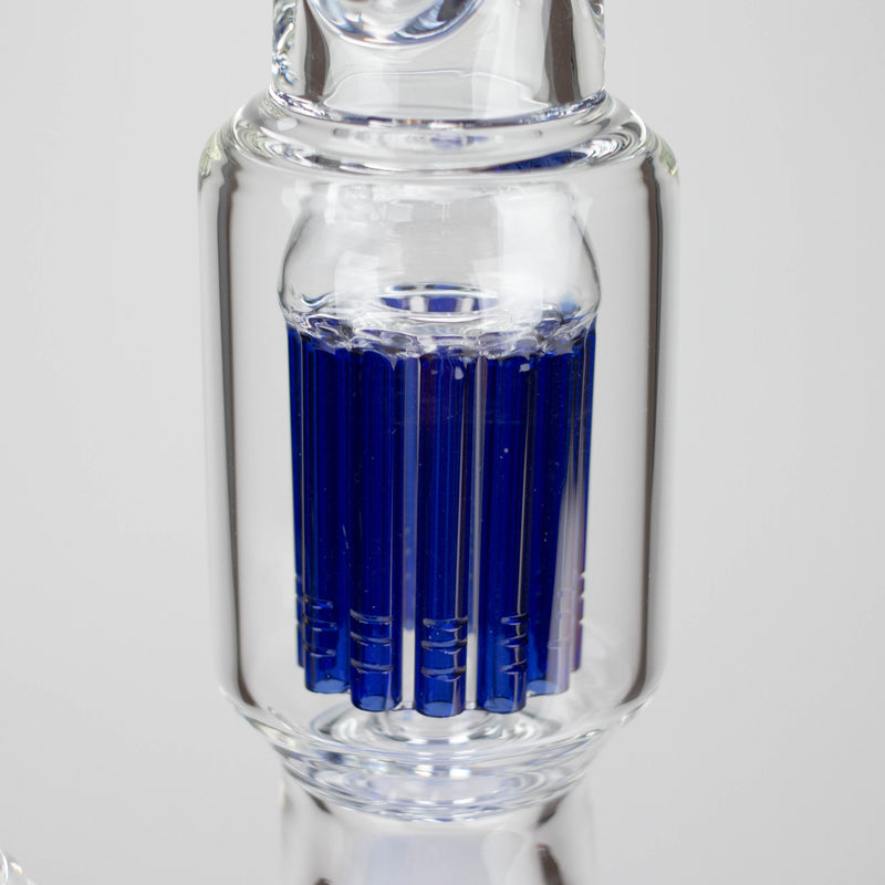 O Genie | 24" 12-Arm 9mm Colored Bottom Glass Water Bong [F7-004-1]