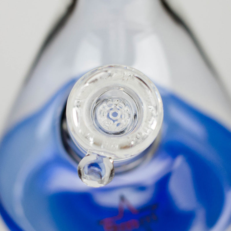 O Genie | 24" 12-Arm 9mm Colored Bottom Glass Water Bong [F7-004-1]