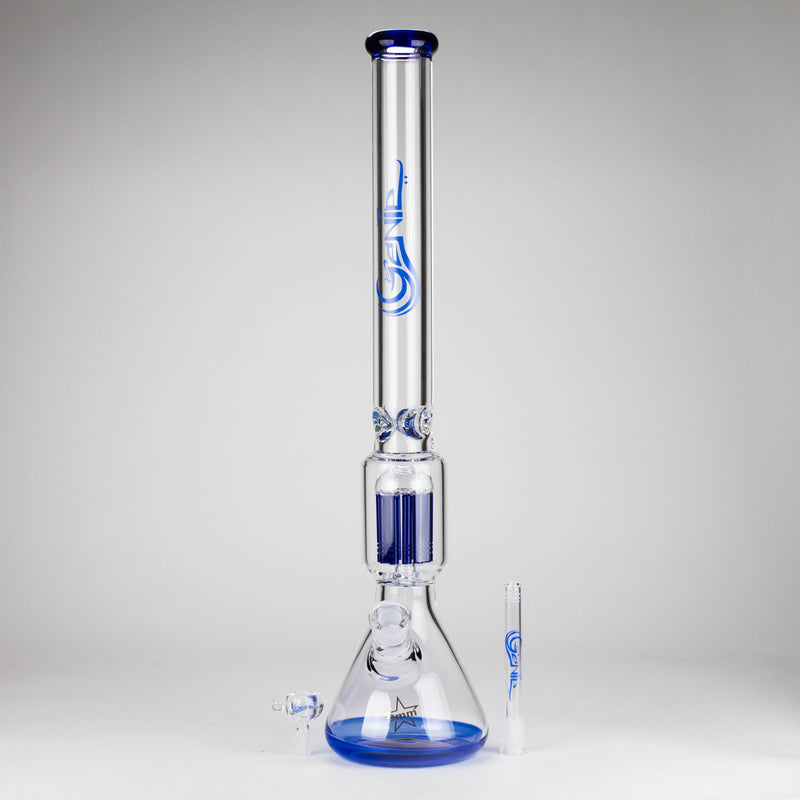 O Genie | 24" 12-Arm 9mm Colored Bottom Glass Water Bong [F7-004-1]