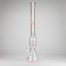 Genie | 24" 12-Arm 9mm Colored Bottom Glass Water Bong [F7-004-1] Glass Bong ONE Pink