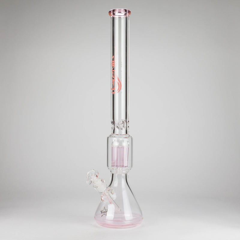 O Genie | 24" 12-Arm 9mm Colored Bottom Glass Water Bong [F7-004-1]
