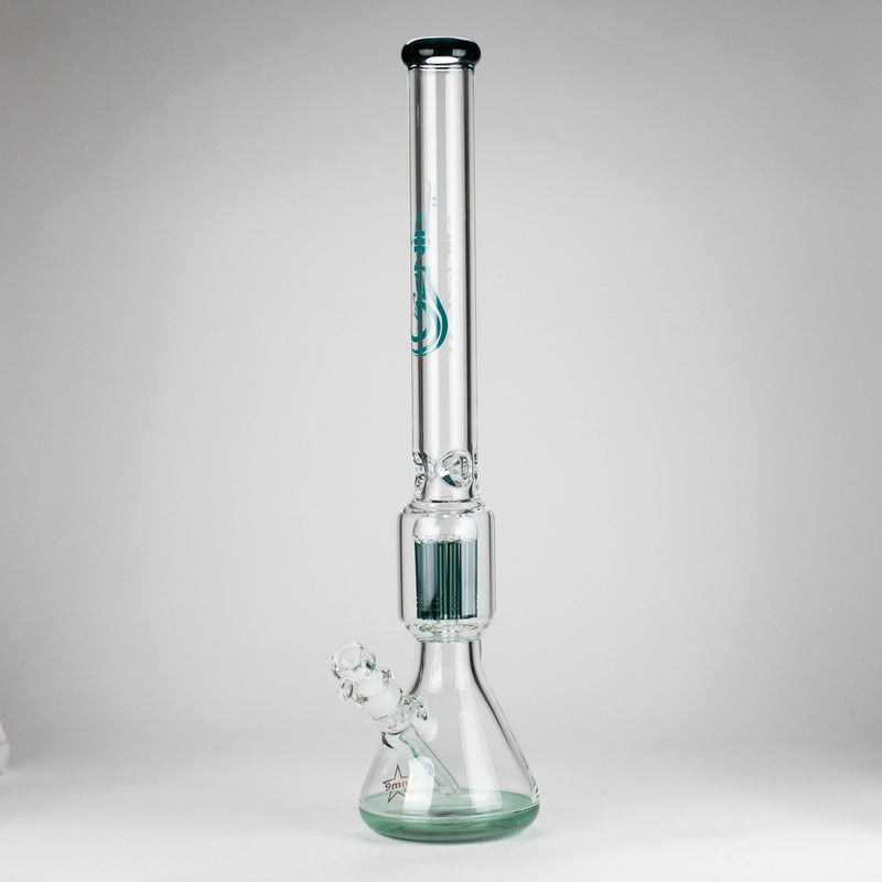 O Genie | 24" 12-Arm 9mm Colored Bottom Glass Water Bong [F7-004-1]