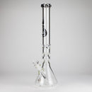 Genie | 19.5" 9mm Curved Shaft Glass Beaker Bong [F7-002-1] Glass Bong ONE Black