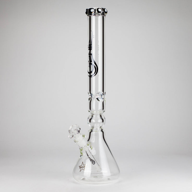 O Genie | 19.5" 9mm Curved Shaft Glass Beaker Bong [F7-002-1]