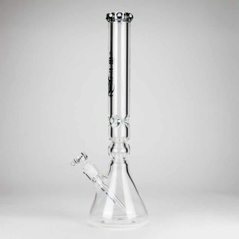 O Genie | 19.5" 9mm Curved Shaft Glass Beaker Bong [F7-002-1]