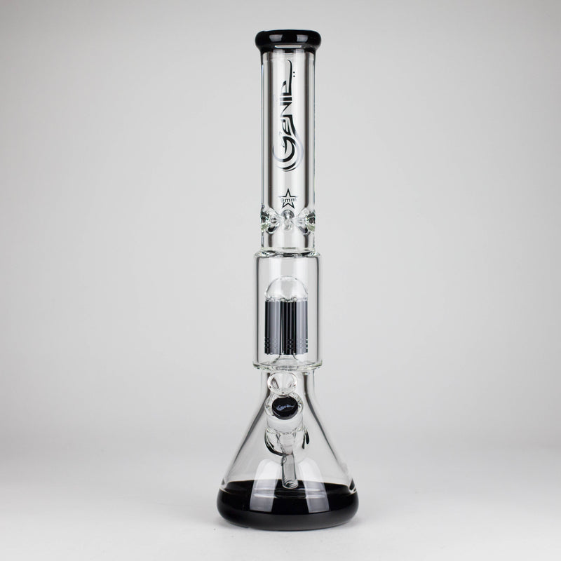 O Genie | 17.5" 10-Arm 9mm Colored Bottom Glass Bong [GE4180]