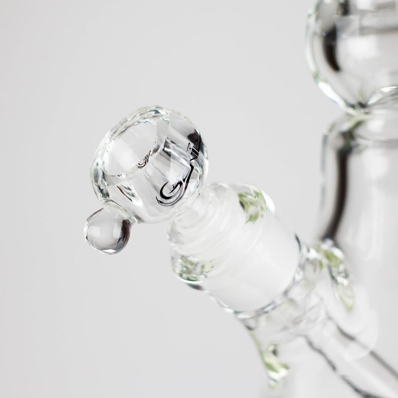 O Genie | 19.5" 9mm Curved Shaft Glass Beaker Bong [F7-002-1]