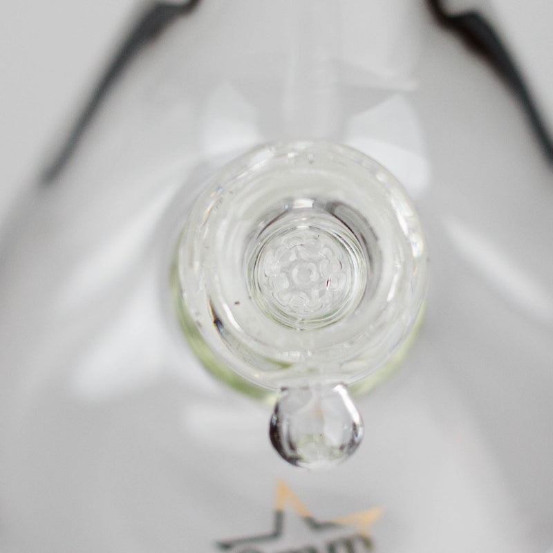 O Genie | 19.5" 9mm Curved Shaft Glass Beaker Bong [F7-002-1]