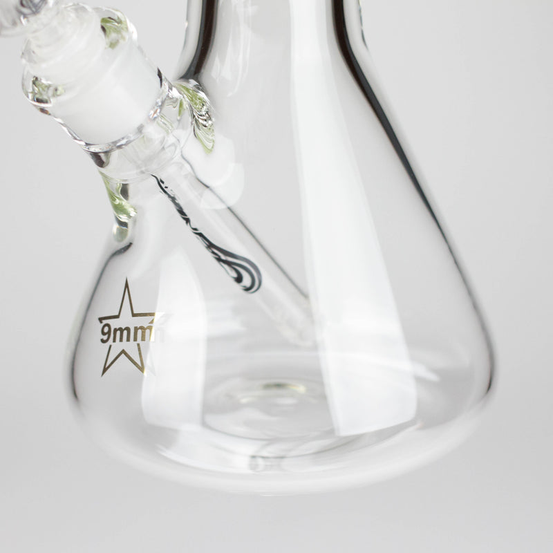 O Genie | 19.5" 9mm Curved Shaft Glass Beaker Bong [F7-002-1]