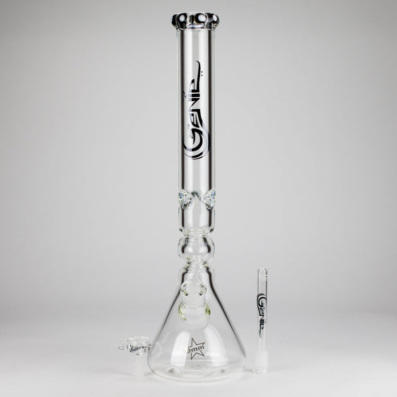 O Genie | 19.5" 9mm Curved Shaft Glass Beaker Bong [F7-002-1]