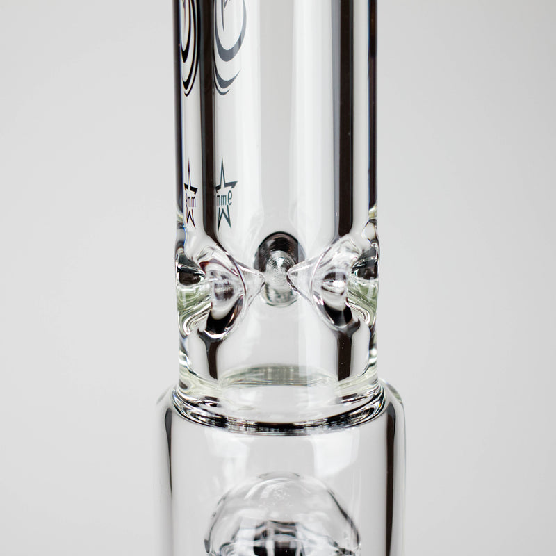 O Genie | 17.5" 10-Arm 9mm Colored Bottom Glass Bong [GE4180]