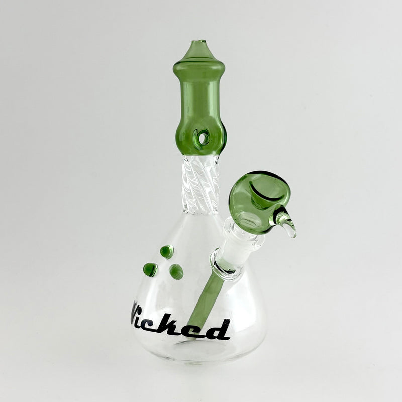 Wicked | 7" Twisted Water Pipe Glass Bong Super Supplys Inc Green