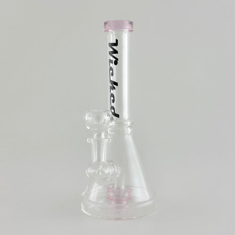 Wicked | 8" Beaker-Style Dab Rig Glass Bong Super Supplys Inc Pink