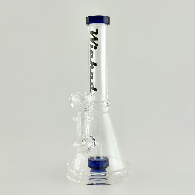 Wicked | 8" Beaker-Style Dab Rig Glass Bong Super Supplys Inc Blue