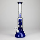 13" Color Accented Glass Water Bong with Coil Percolator & Splash Guard Glass Bong 777 Smoke Blue