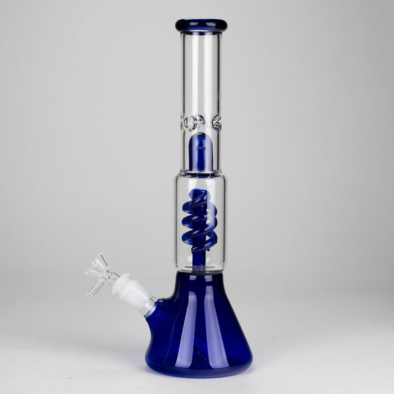 O 13" Color Accented Glass Water Bong with Coil Percolator & Splash Guard