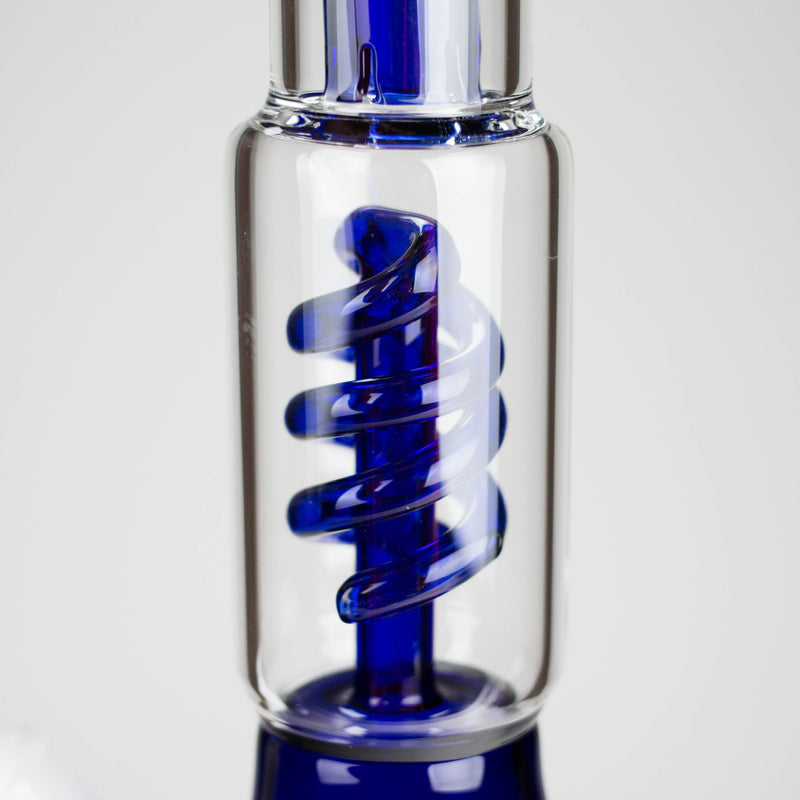 O 13" Color Accented Glass Water Bong with Coil Percolator & Splash Guard