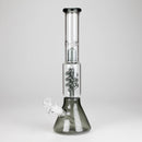 13" Color Accented Glass Water Bong with Coil Percolator & Splash Guard Glass Bong 777 Smoke Gray
